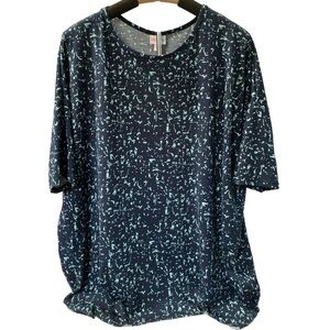 EUC LuLaRoe XL Iris top 30"x35" Dark Blue w Mint Blue 15087